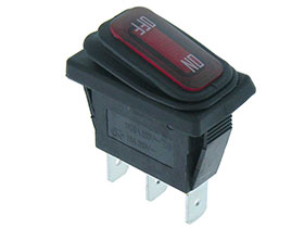 SPST Water Resistant Lighted Rocker Switch for 220VAC
